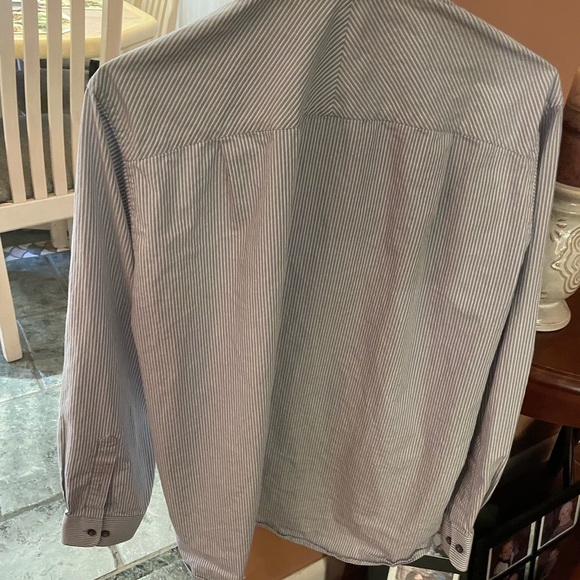 Calvin Klein Men's Striped Gray Shirt 16.5 34/35 - Picture 2 of 6